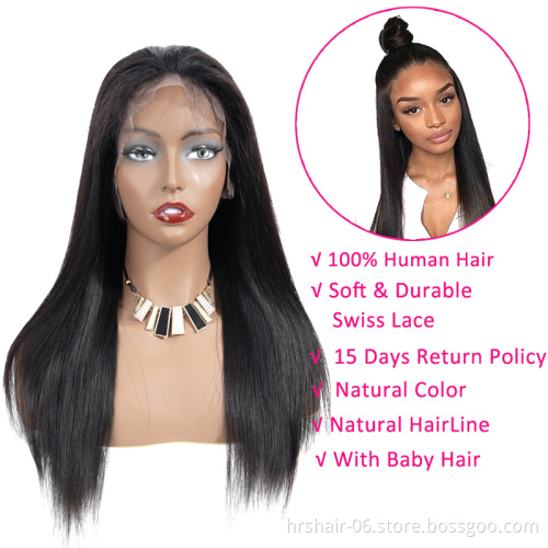 Wholesale Indian human hair lace front wig with baby hair